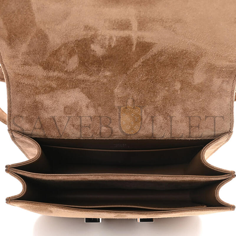 H**me5 master constance 18 marron glace veau doblis suede palladium hardware (18*15*4cm)